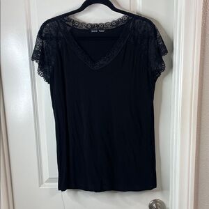 SHEIN Black Lace V-Neck Blouse